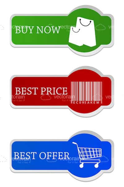 Colorful Tags with Shopping Symbols and Text